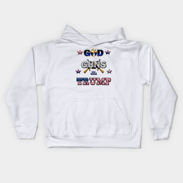 God Guns and Trump Kids Hoodie by Politics and Puppies